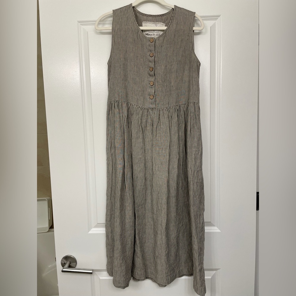 MAMA-2 Dress in Natural Stripe - XS, Desleeved